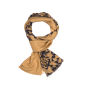 Preview: Kamelfarbiger Schal aus leichter Lammwolle mit schwarzen Tintenmuster